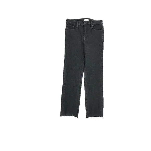 Good American Straight Raw Hem Women's size 8 Black Denim Jeans - Picture 1 of 5